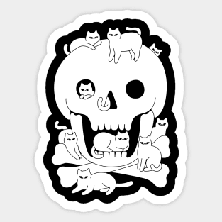 Cats and Crossbones Sticker